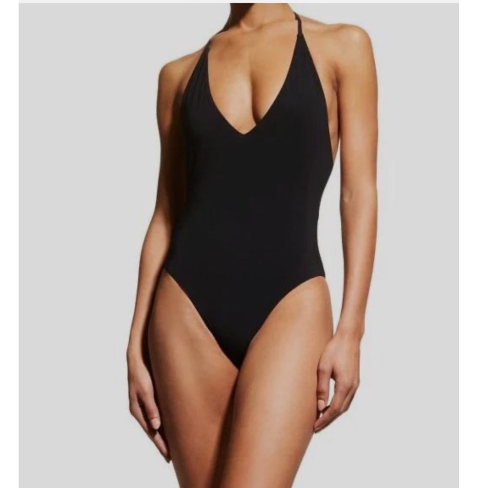 ANEMOS Black Halter One‎ Piece Swimsuit Size XS